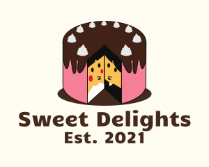 Wedding Cake Slice logo design