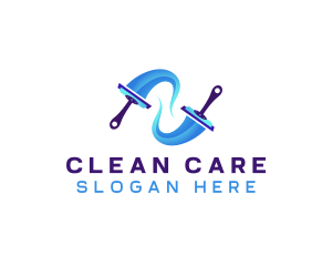 Squeegee Cleaning Water logo design