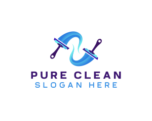 Squeegee Cleaning Water logo design