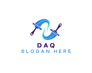 Disinfection - Squeegee Cleaning Water logo design