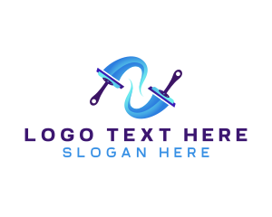 Housekeeping - Squeegee Cleaning Water logo design