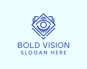 Blue Diamond Eye logo design