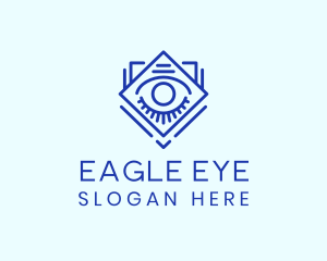 Blue Diamond Eye logo design