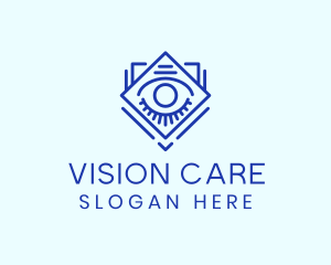 Ophthalmology - Blue Diamond Eye logo design