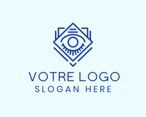 Blue Diamond Eye logo design