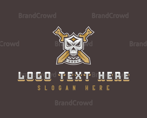 Skull Sword Weapon Logo