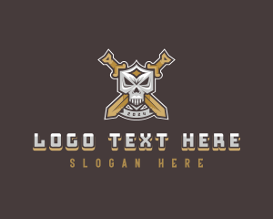 Skull Sword Weapon logo design