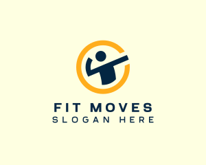 Aerobics - Human Fitness Workout logo design