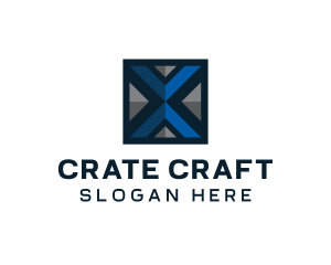 Crate - Technology Square Letter X logo design