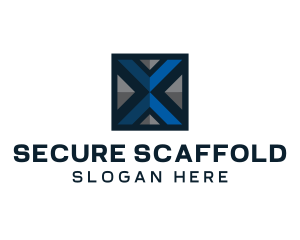 Scaffolding - Technology Square Letter X logo design