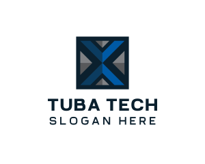 Technology Square Letter X logo design