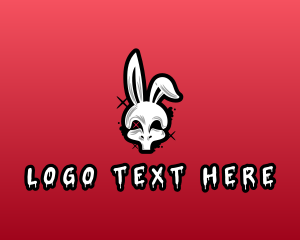 Skull Gaming Rabbit Graffiti Logo