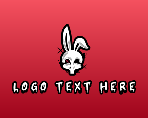 Pop Music - Skull Gaming Rabbit Graffiti logo design