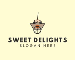 Cake Dessert Food Cart logo design