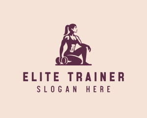 Woman Workout Gym logo design