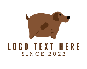 Dog - Brown Fat Dog logo design