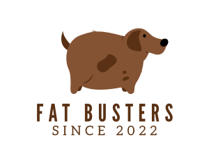 Fat - Brown Fat Dog logo design