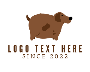 Cute - Brown Fat Dog logo design