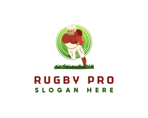 Rugby - Quarterback Football Player logo design