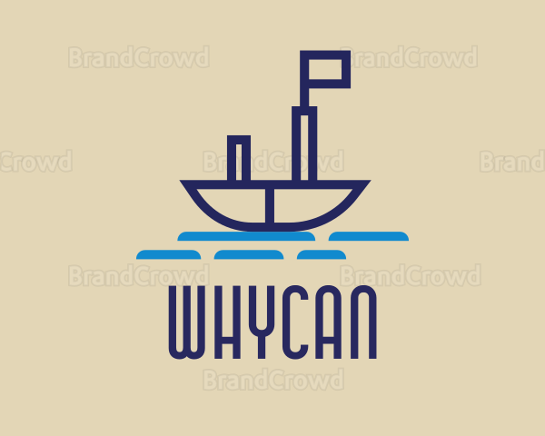Minimalist Nautical Sailboat Logo