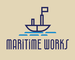 Minimalist Nautical Sailboat  logo design