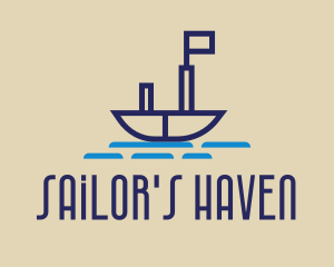 Minimalist Nautical Sailboat  logo design