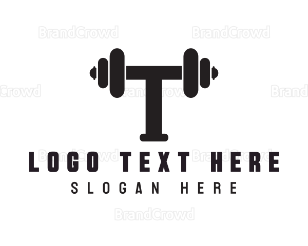 Dumbbell Weights Letter T Logo