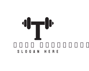 Fit - Dumbbell Weights Letter T logo design