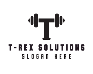 Dumbbell Weights Letter T logo design