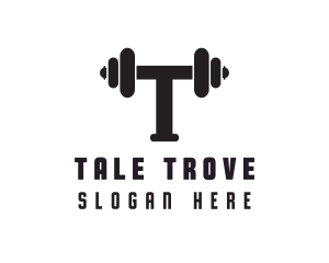 Dumbbell Weights Letter T logo design