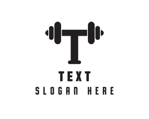 Dumbbell Weights Letter T logo design