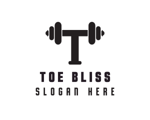 Dumbbell Weights Letter T logo design