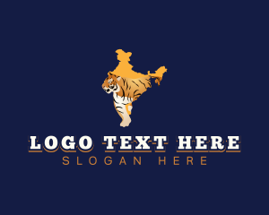 Map - Bengal Wild Tiger logo design