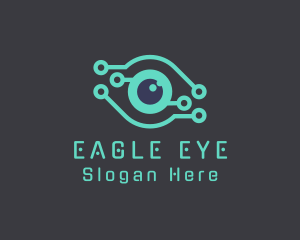 Surveillance Eye Circuit logo design