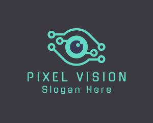 Surveillance Eye Circuit logo design