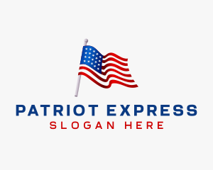 Patriotic USA Flag logo design