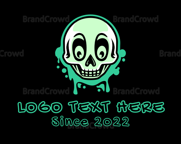 Halloween Skull Graffiti Logo