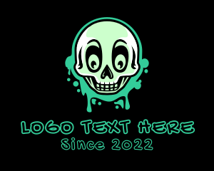 Pop Culture - Halloween Skull Graffiti logo design