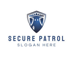 Patrol - Blue Castle Shield logo design