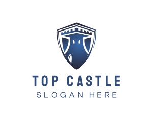 Blue Castle Shield logo design