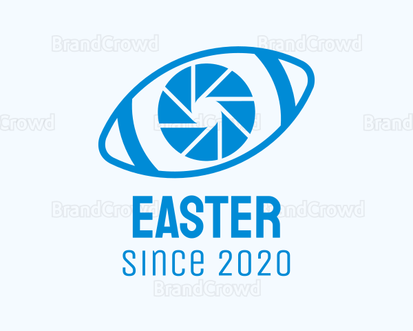 Blue Football Eye Lens Logo