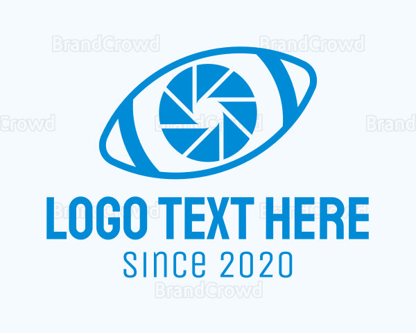 Blue Football Eye Lens Logo