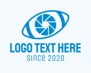 Sports - Blue Football Eye Lens logo design