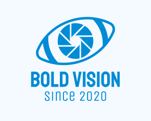 Blue Football Eye Lens logo design