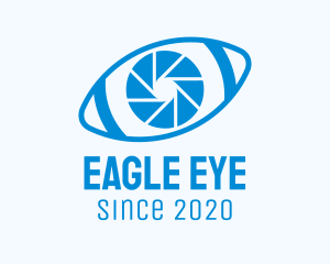 Blue Football Eye Lens logo design