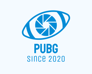 Surveillance - Blue Football Eye Lens logo design