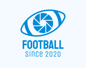 Blue Football Eye Lens logo design