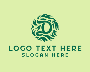 Eco - Green Organic Letter D logo design