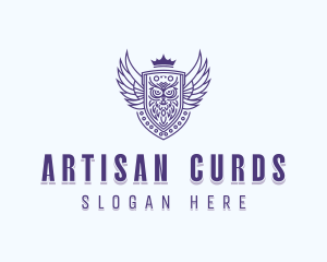 Artisanal Owl Crest logo design