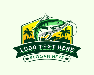 Stirring Wheel - Fishing Bait Seafood logo design